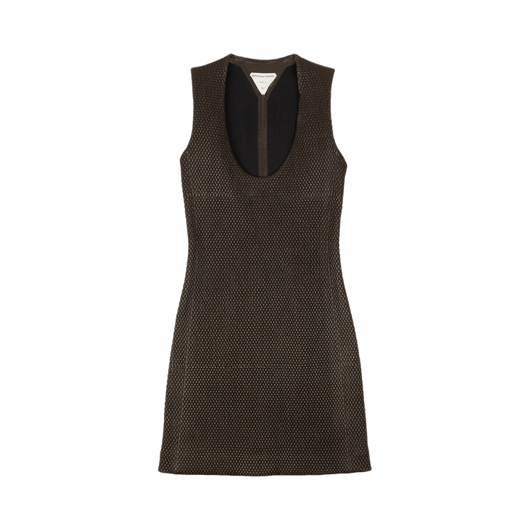 Bottega Veneta Quilted Leather Sleeveless Dress "Brown"