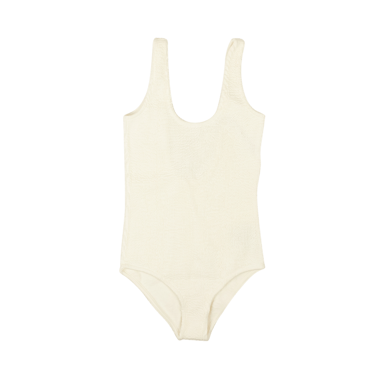 Bottega Veneta Crinkle One Piece Swimsuit "White"