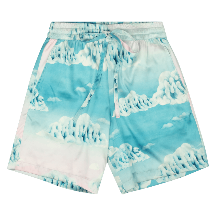 Nahmias Silk Cloud Design Shorts "Light Blue"