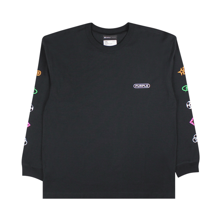 PURPLE BRAND Textured Jersey Long-Sleeve Tee "Black"