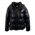 Saint Laurent Leather Goose Down Jacket "Black"