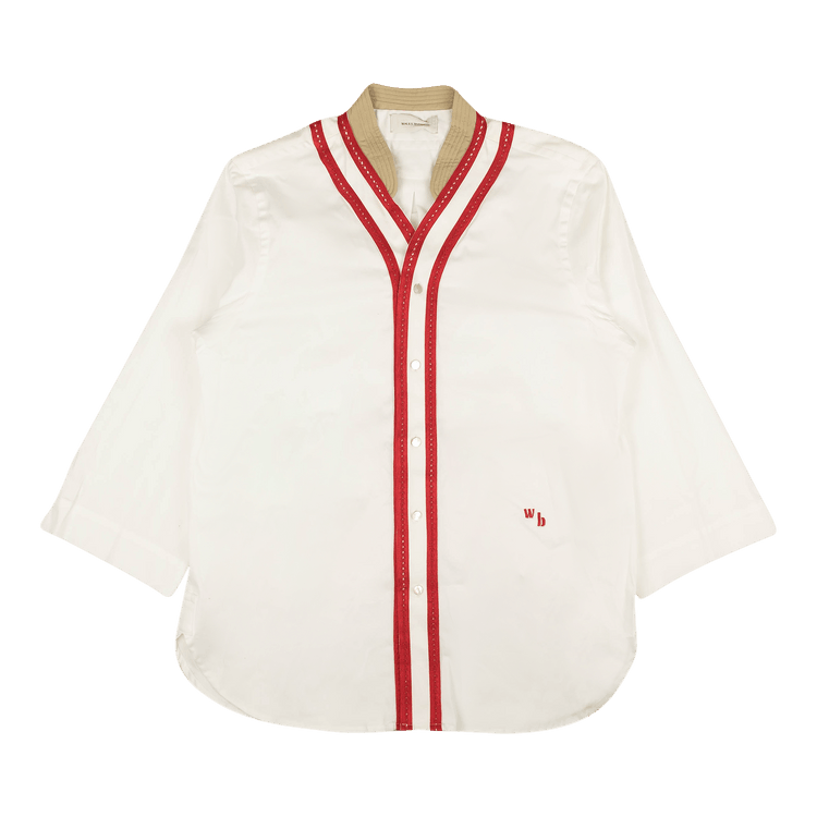 Wales Bonner Saint Baseball Button Down Shirt "White"