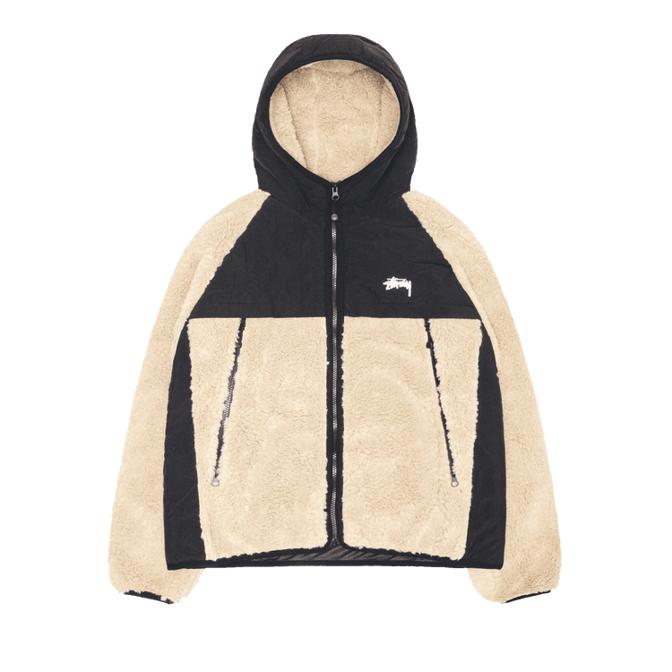 Stussy Sherpa Paneled Hooded Jacket "Beige"