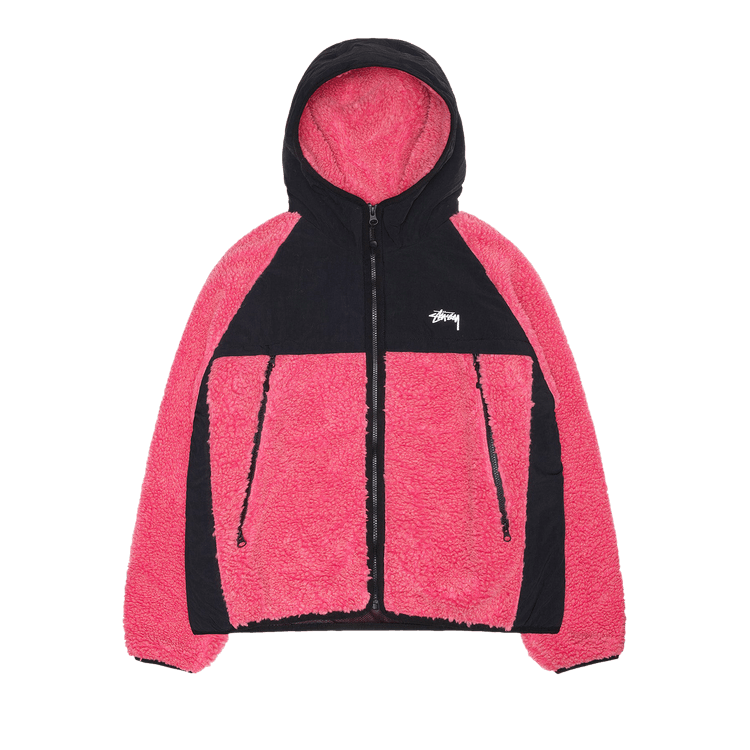 Stussy Sherpa Paneled Hooded Jacket "Pink"