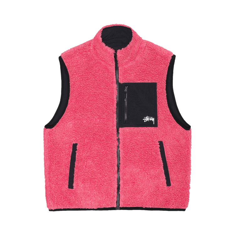 Stussy Sherpa Reversible Vest "Pink"
