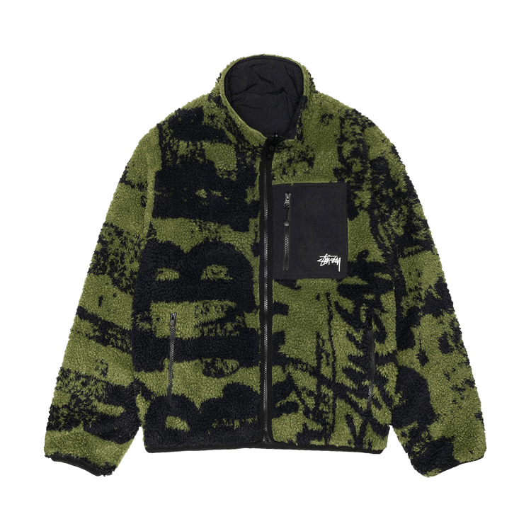 Stussy Sherpa Reversible Printed Jacket "Green"