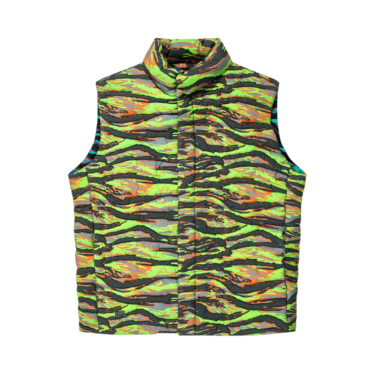 ERL Printed Quilted Puffer Vest "Green Rave"