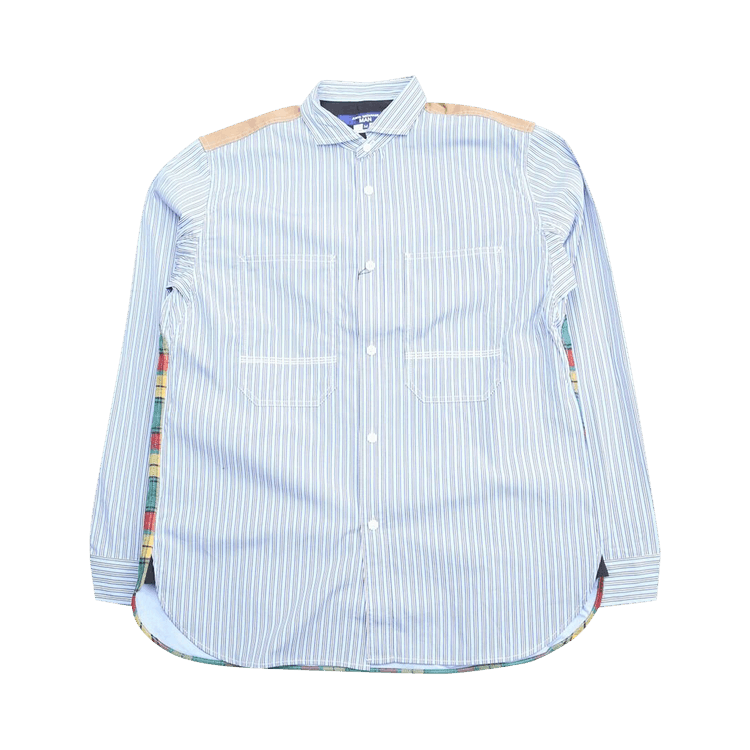 Junya Watanabe MAN Broad Stripe Long-Sleeve Shirt "White/Blue/Green"