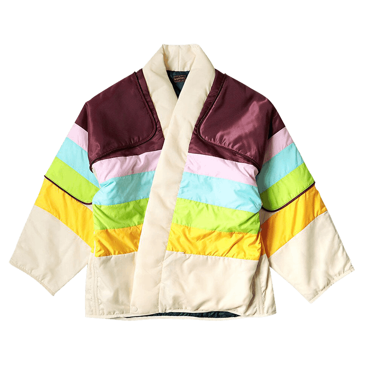 Kapital Nylon Rainbow Kesa Sham Bomber Jacket "Burgundy"