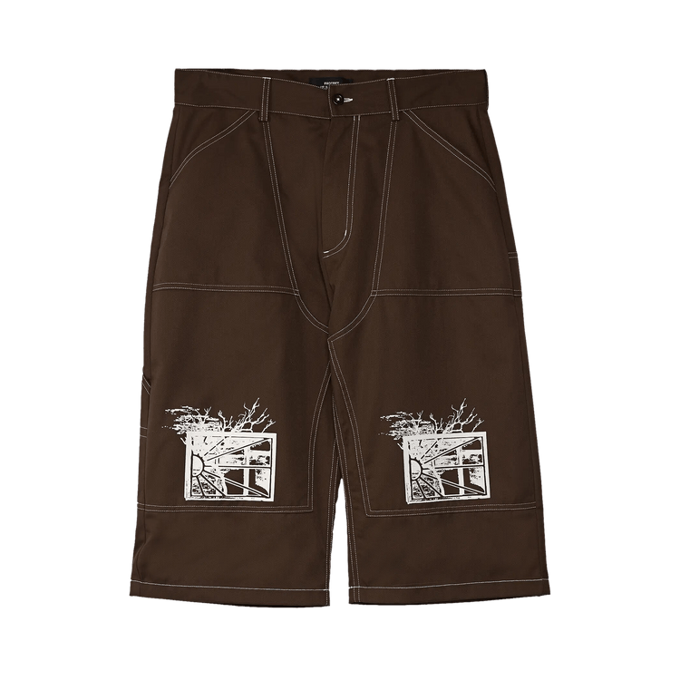 Rassvet x PACCBET Printed Work Shorts "Dark Brown"
