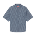 Kenzo Seigaiha Short-Sleeve Shirt "Rinse Blue Denim"