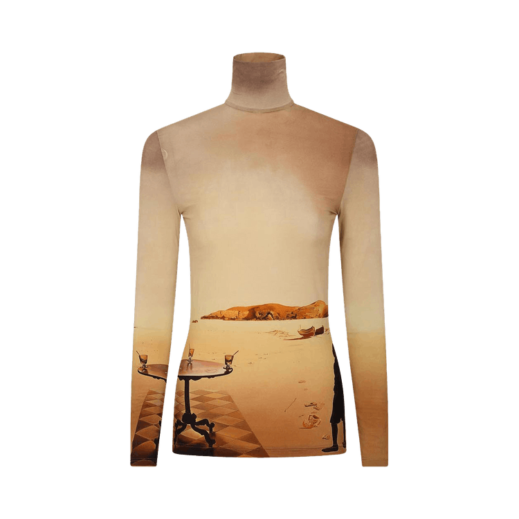 Rabanne Dali"s Sun Table Turtleneck Top "Beige'