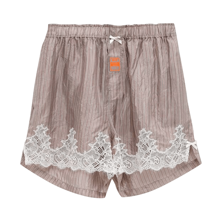 Martine Rose Striped Boxers With Lace "Pink/Grey Stripe"