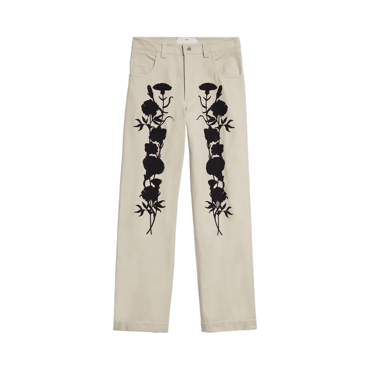 Song for the Mute Embroidered Foliage Pant "Off White"