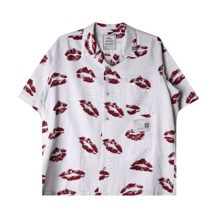 Maison Mihara Yasuhiro Kiss Printed Shirt "White/Red"