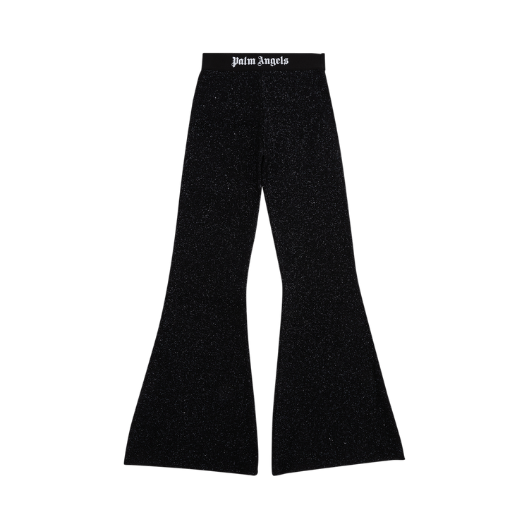Palm Angels Logo Tape Lurex Pants "Black/Black"