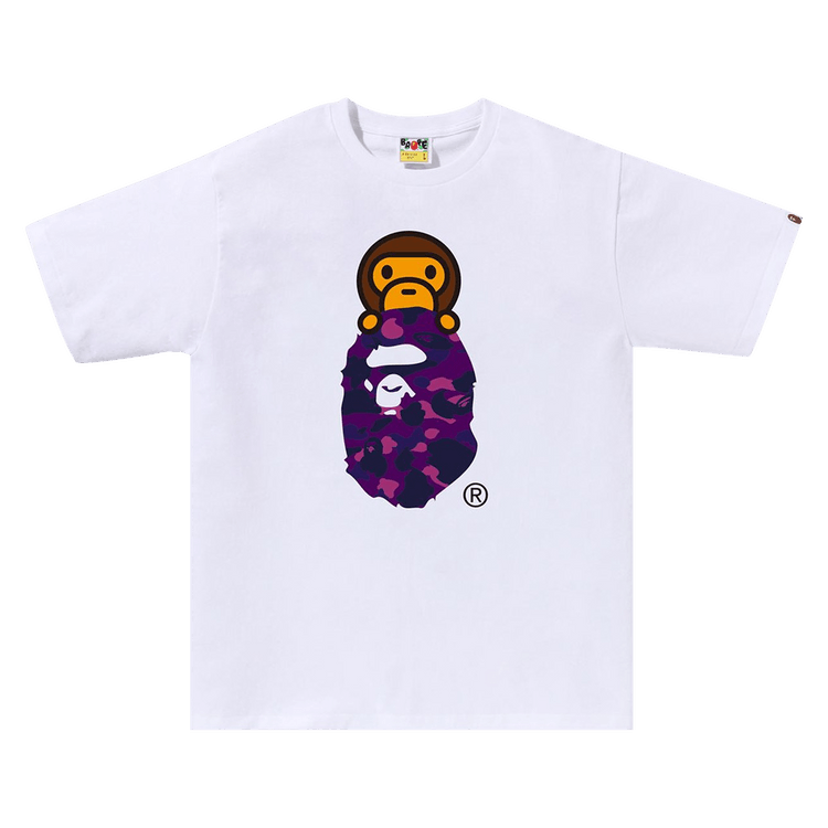 BAPE Color Camo Milo On Ape Head Tee "White/Purple"