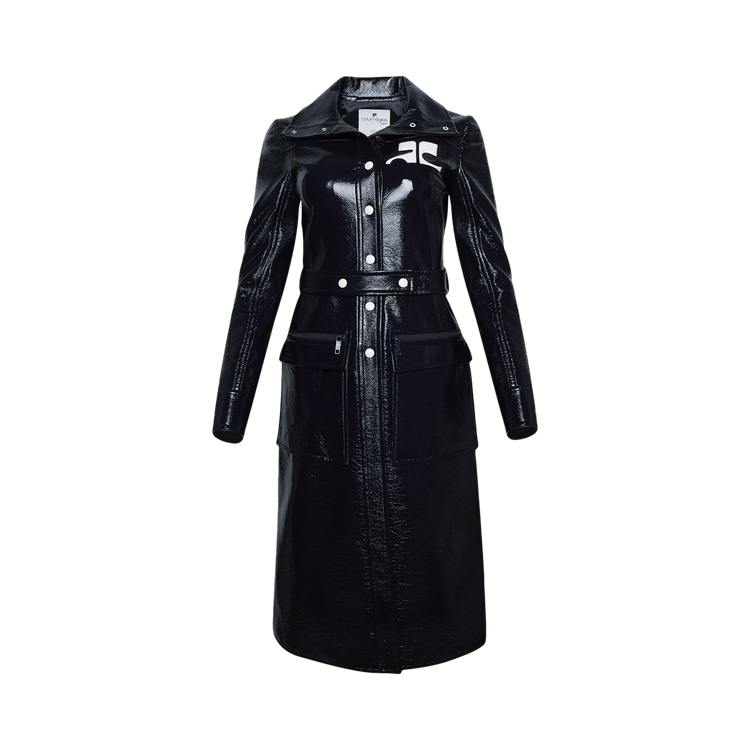 Courrèges Reedition Vinyl Trench Coat "Blue"