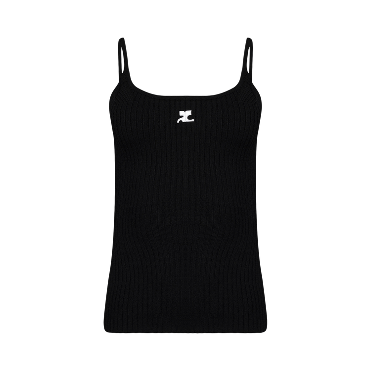 Courrèges Reedition Knit Tank Top "Black"