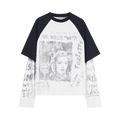 Lanvin Printed Long-Sleeeved Tee "Black"