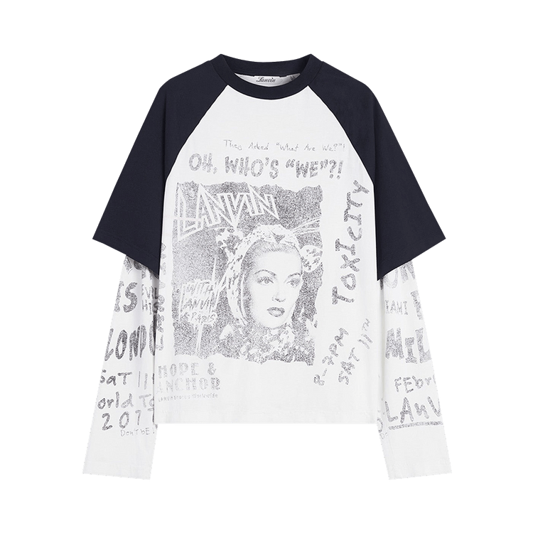 Lanvin Printed Long-Sleeeved Tee "Black"