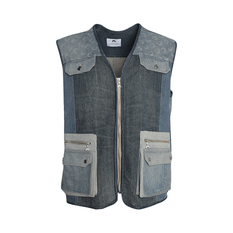 Marine Serre Regenerated Denim Vest "Grey"