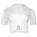 Rabanne Haut Top Short-Sleeve "Off White"