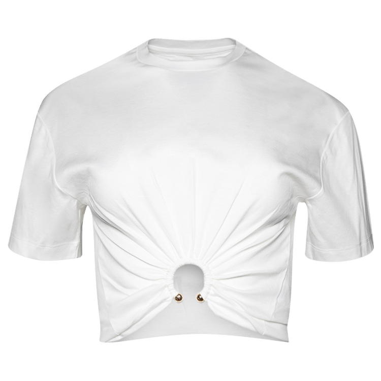 Rabanne Haut Top Short-Sleeve "Off White"