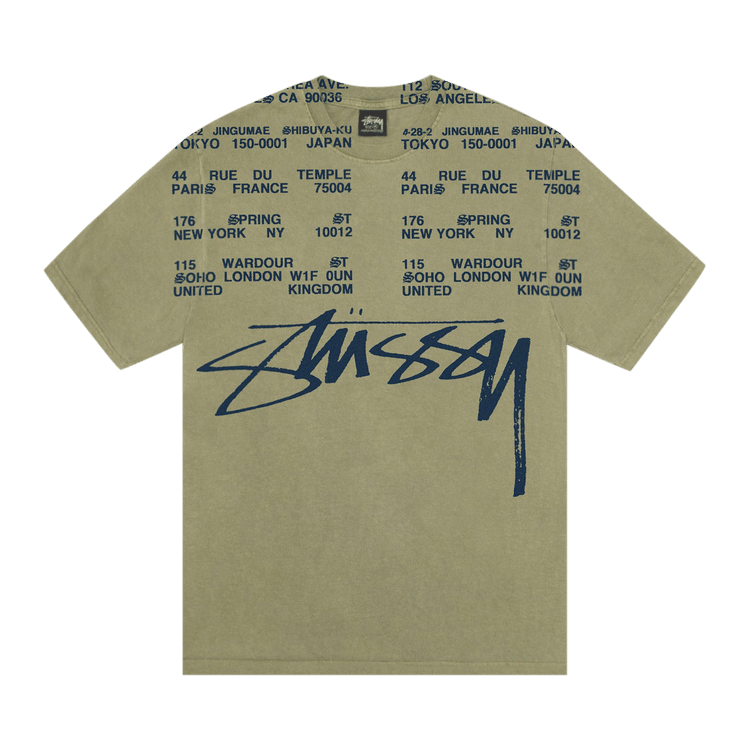 Stussy Locations Tee Pigment Dyed "Olive"