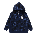 BAPE Kids Color Camo Ape Head Pullover Hoodie "Navy"