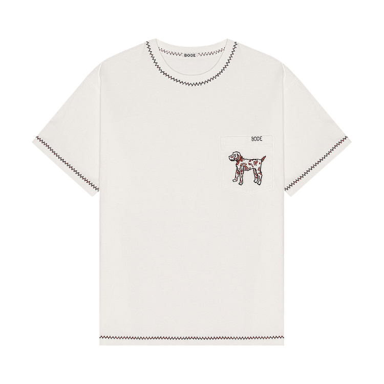 Bode Griffon Pocket Tee "White"