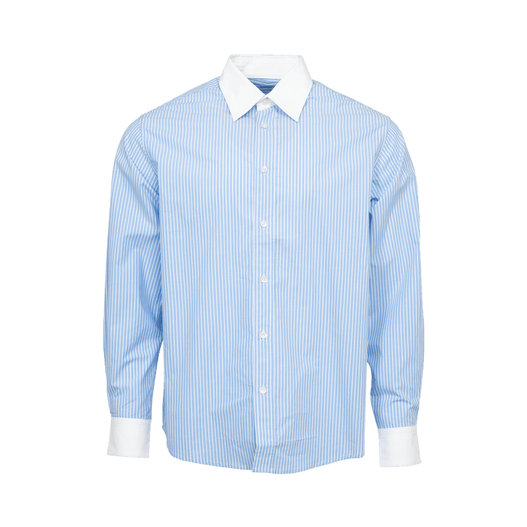Bode Striped Oxford Shirt "White/Blue"