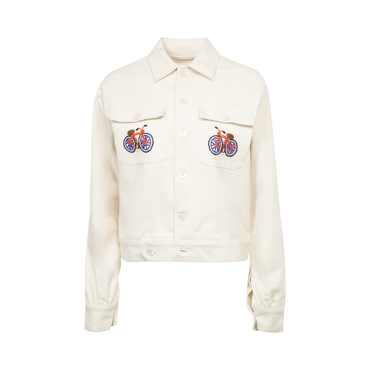 Bode Beaded Bicycle Jacket "Ecru/Multicolor"