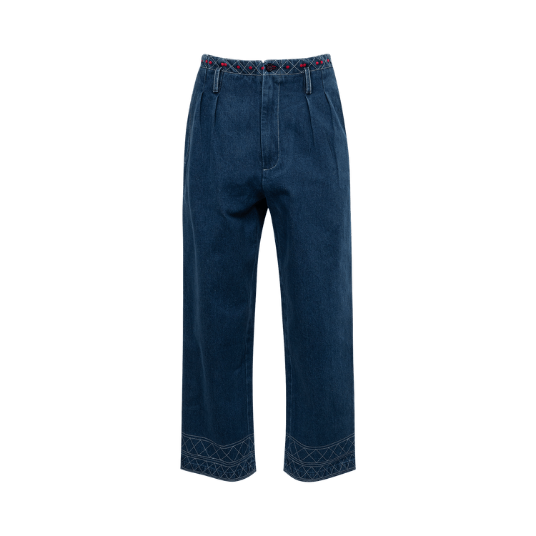 Bode Embroidered Denim Murray Trouser "Indigo"