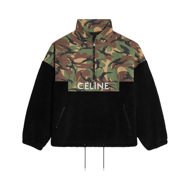 CELINE Parka Col Zippe Bimatiere "Black/Camouflage"