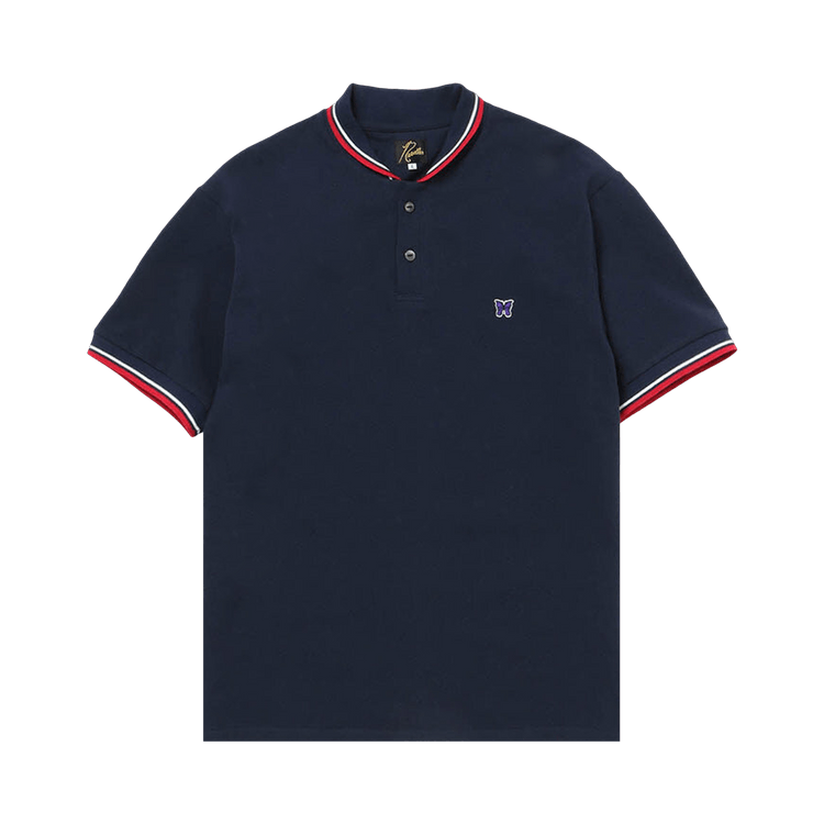Needles Shawl Collar Short-Sleeve Polo "Navy"