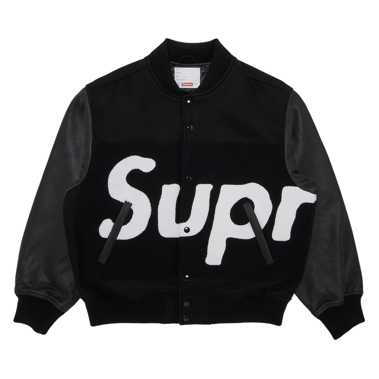 Supreme Big Logo Chenille Varsity Jacket "Black"