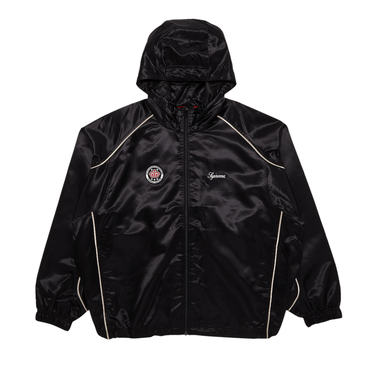 Supreme Satin Hooded Track Jacket "Black"