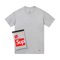 Supreme x Hanes Tagless Tees (2 Pack) "Heather Grey"