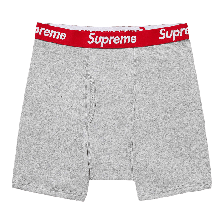 Supreme x Hanes Boxer Briefs (2 Pack) "Heather Grey"