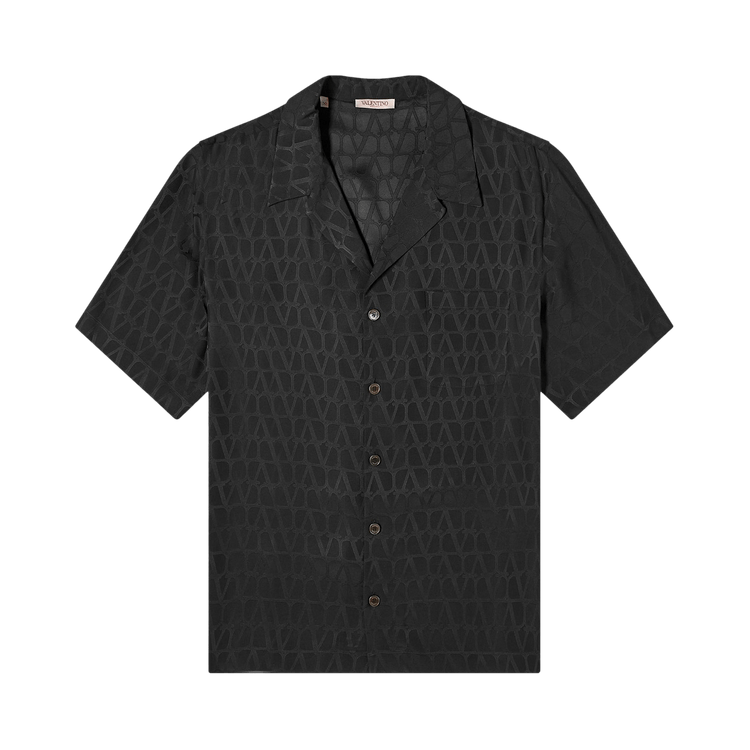 Valentino Embroidered Silk Shirt "Black"