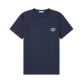 Valentino Embroidered V Logo Tee "Navy"