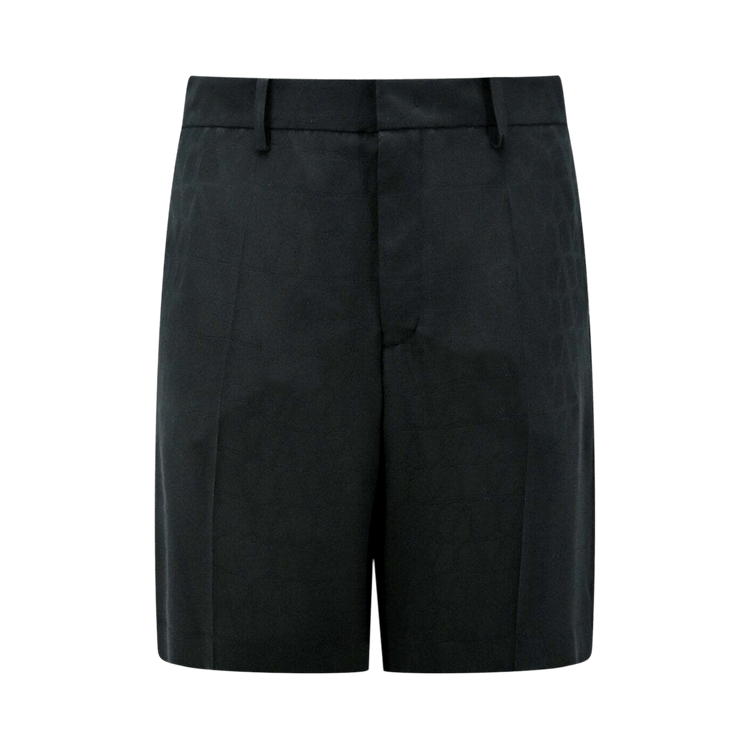Valentino All Over Logo Patterned Bermuda Shorts "Black"