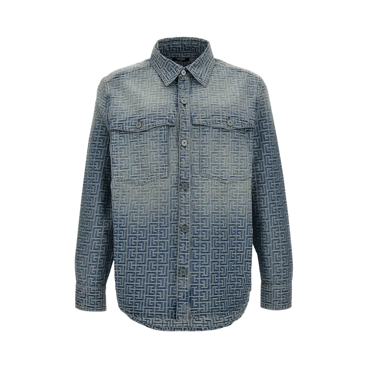 Balmain Embroidered Denim Shirt "Blue"