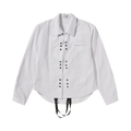 Kiko Kostadinov Tonino Shirt Jacket "Wide Beige Stripe"
