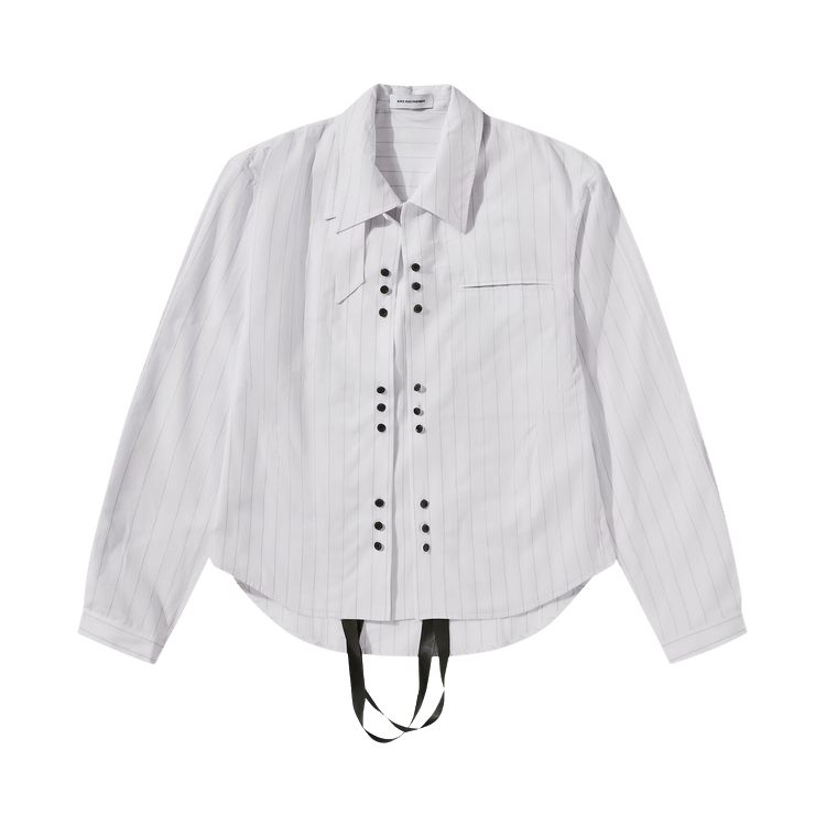 Kiko Kostadinov Tonino Shirt Jacket "Wide Beige Stripe"