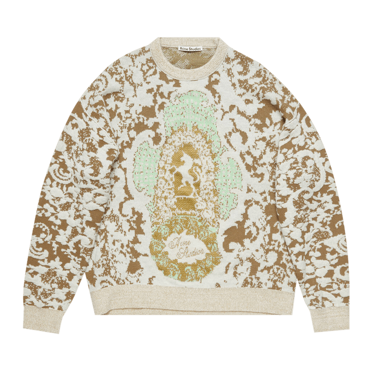 Acne Studios Jacquard Sweater "Jade Green/Off White"