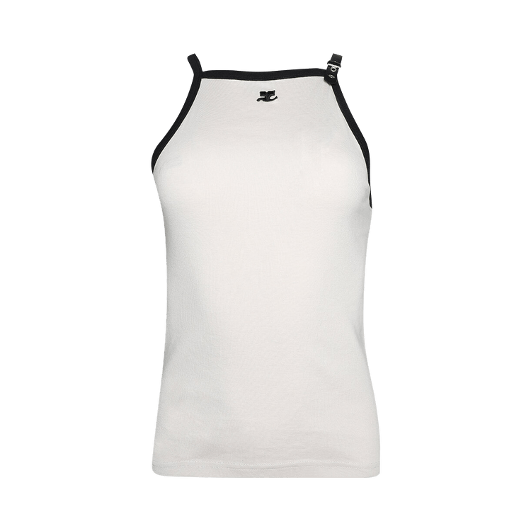 Courrèges Buckle Contrast Tank Top "Lime Stone/Black"