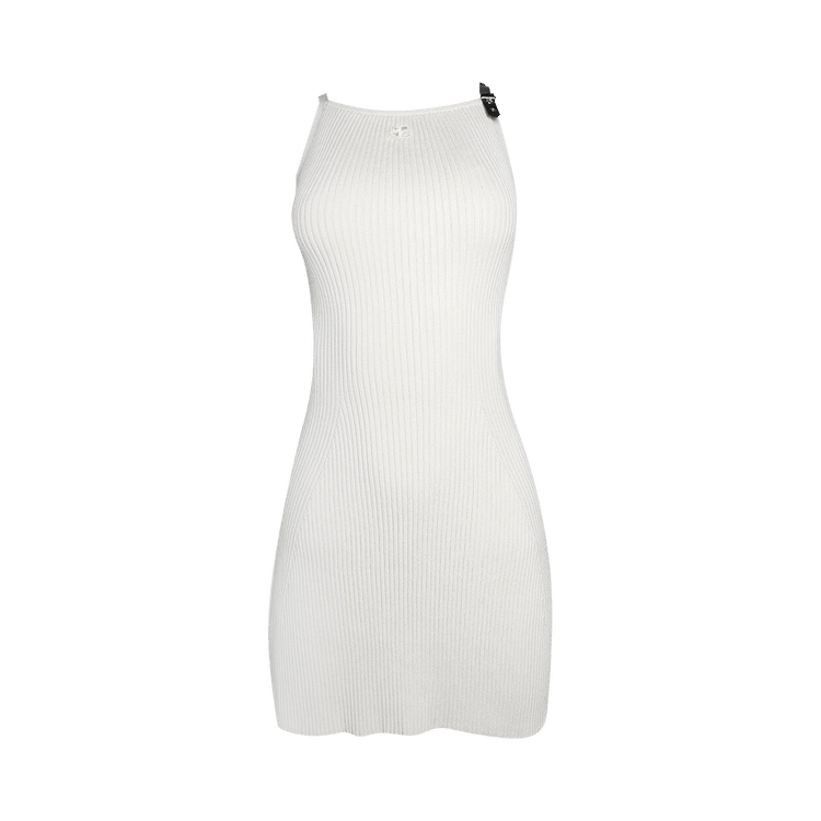 Courrèges Neckline Rib Knit Dress "Lime Stone"