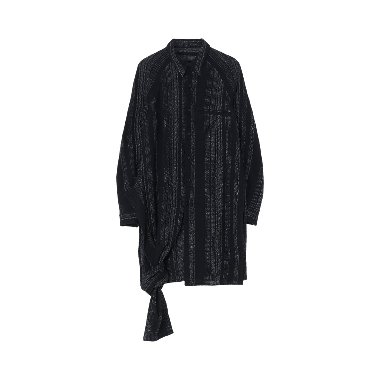 Yohji Yamamoto Pour Homme Hem Knot Stripe Shirt "Black"